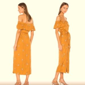 House of Harlow 1960 Revolve Mustard Tie Dress XS